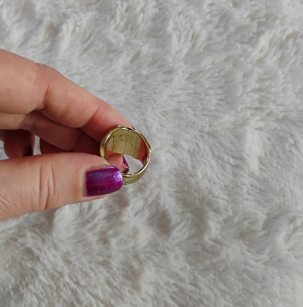 Gold Tone Hammered Ring